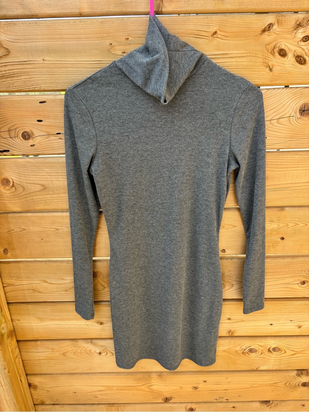 Lulu's Charcoal Gray Turtleneck Long-Sleeve Dress
